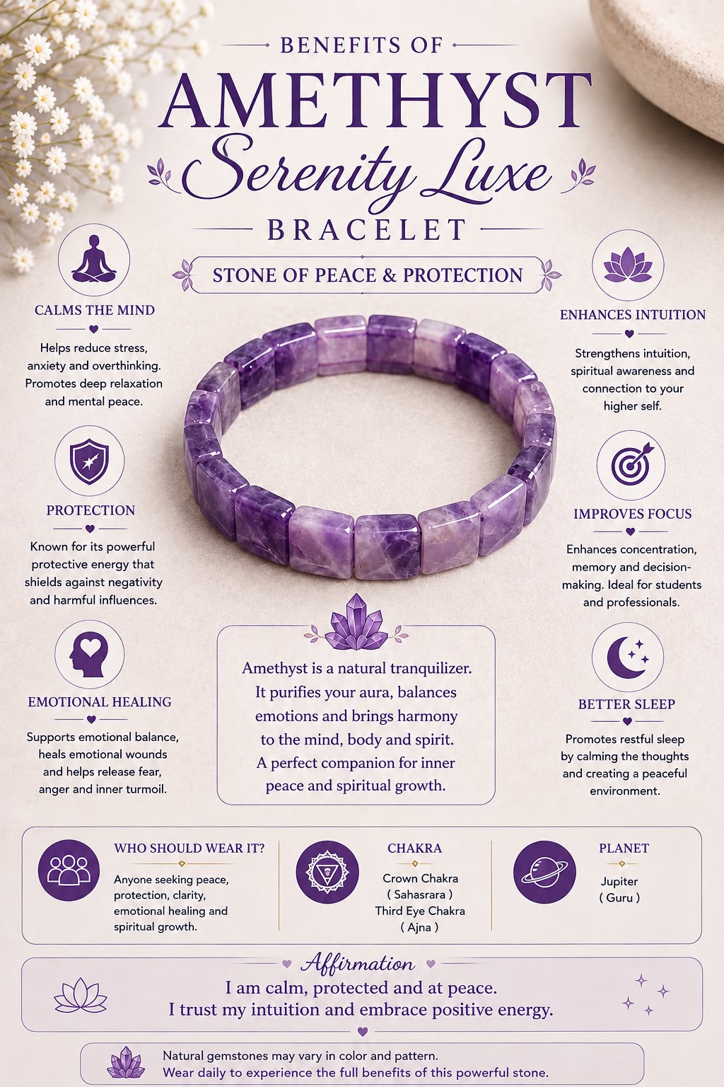 Amethyst Serenity Luxe Bracelet