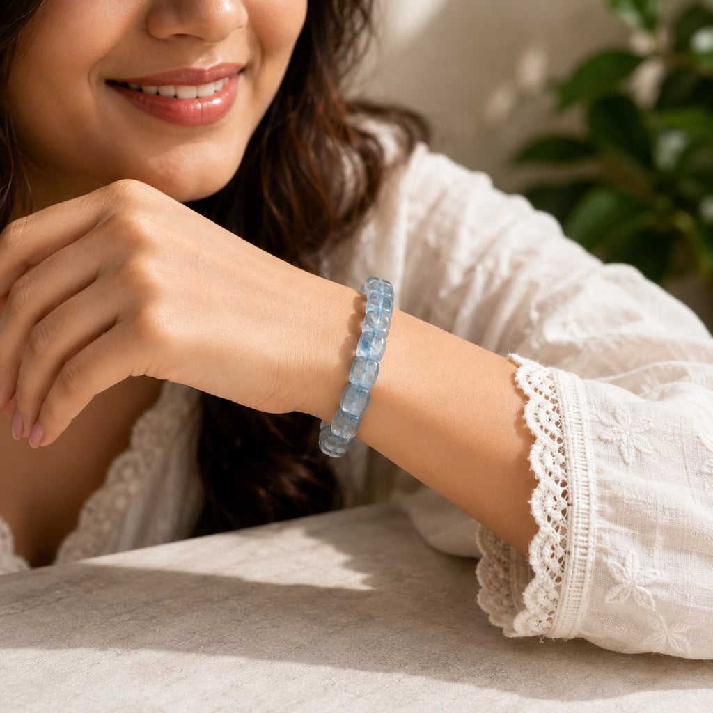Aquamarine Crystal Bracelet