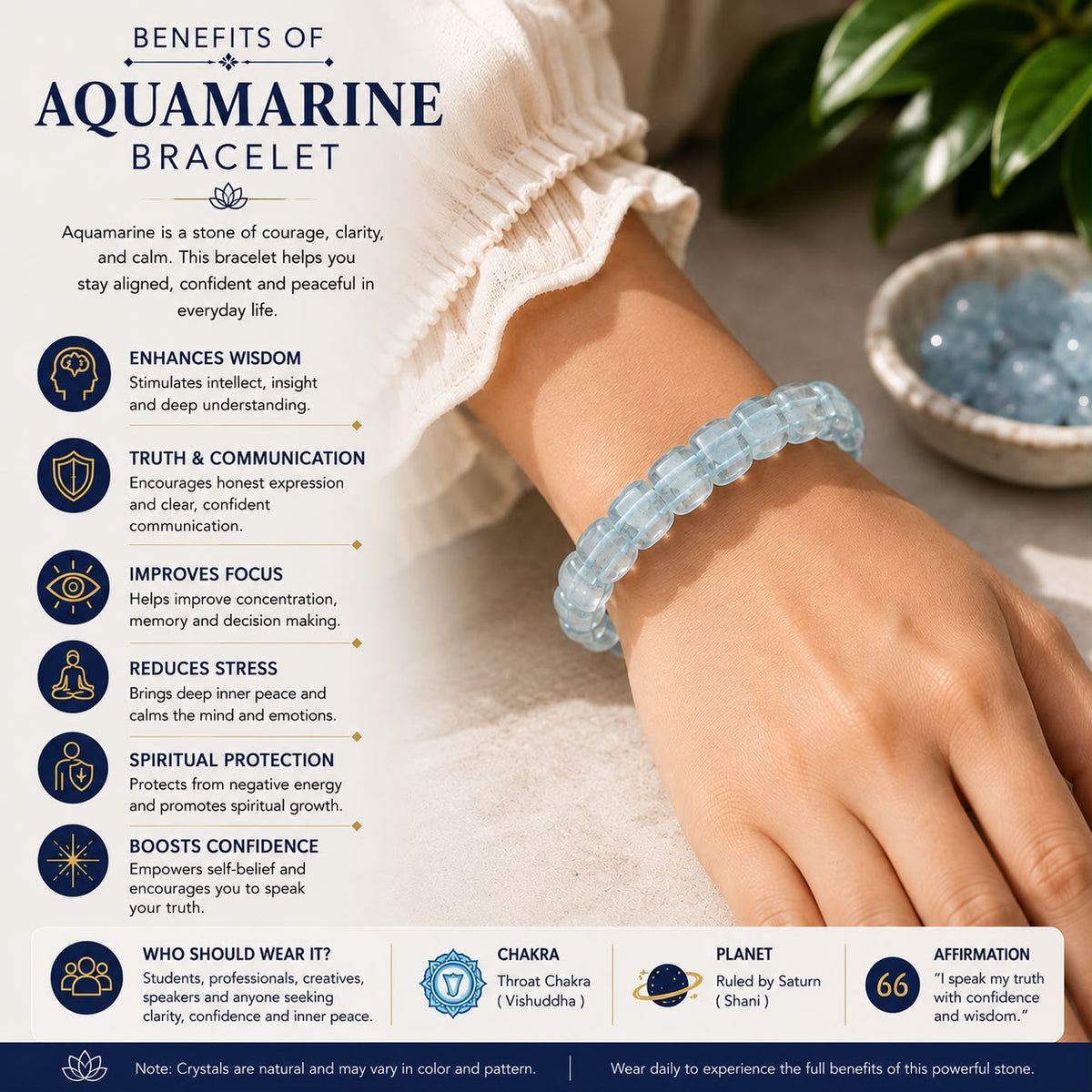 Aquamarine Crystal Bracelet