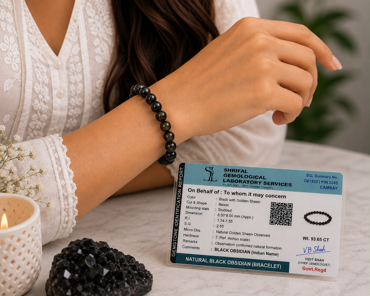Black Obsidian Crystal Bracelet