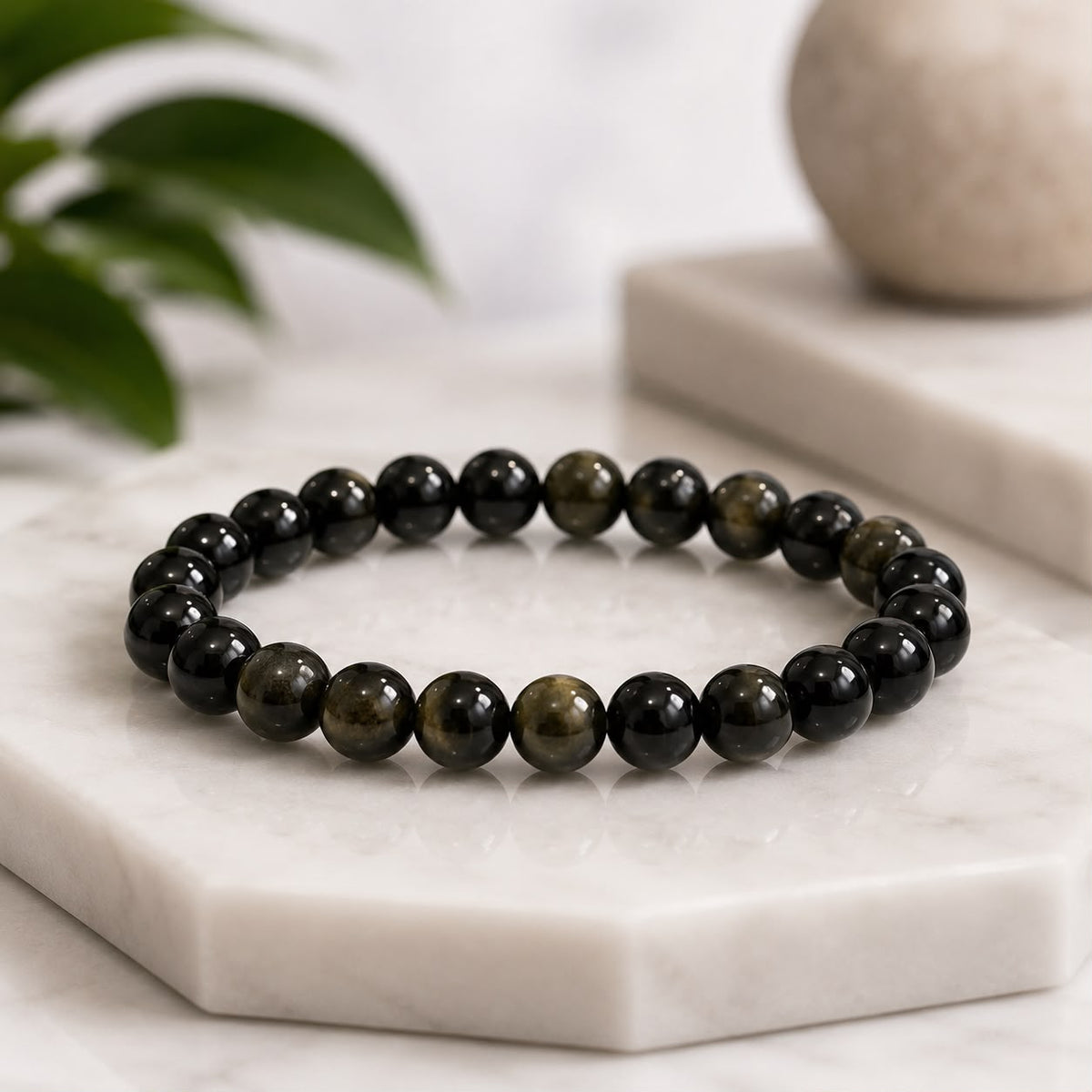 Black Obsidian Crystal Bracelet