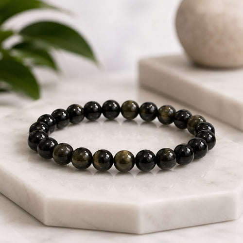 Black Obsidian Crystal Bracelet
