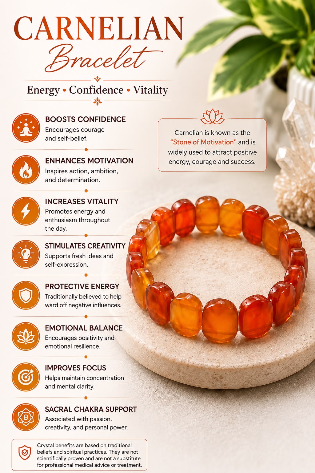 Carnelian Crystal Bracelet