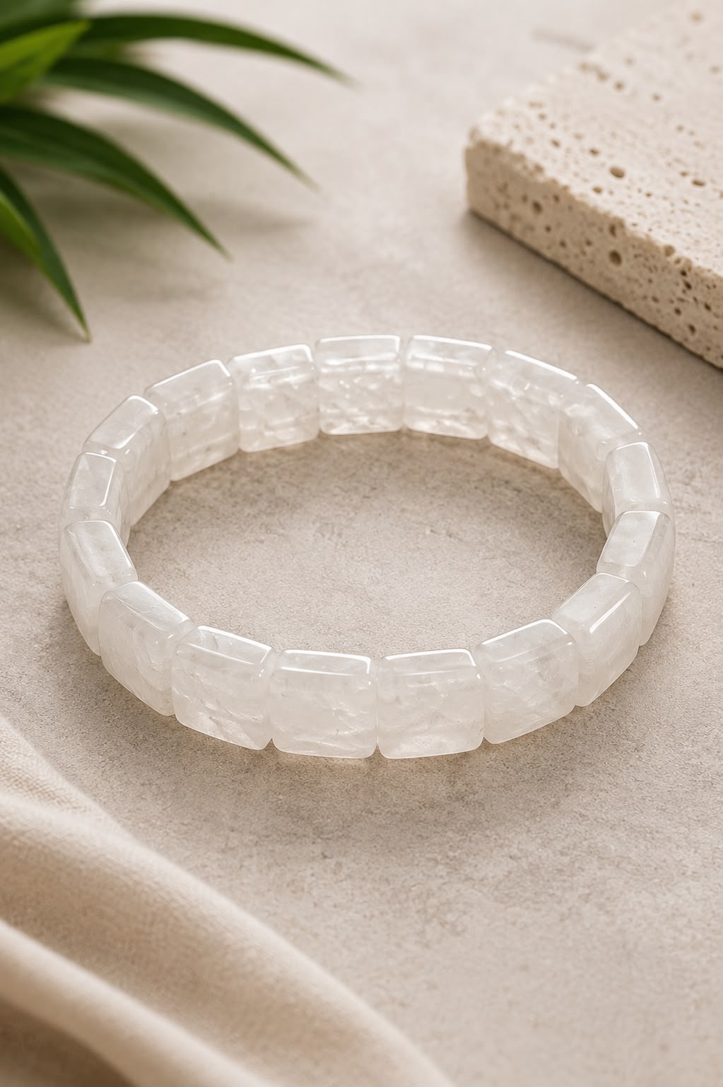 Moonstone White Crystal Bracelet