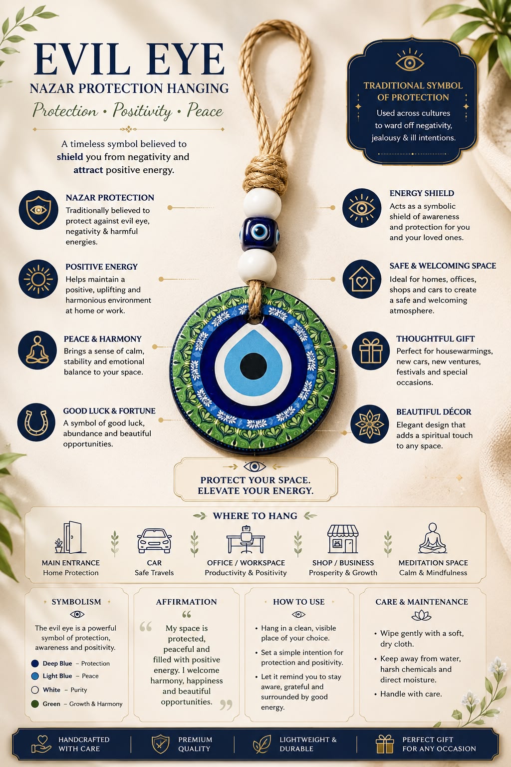 Evil Eye Protection Wall Hanging