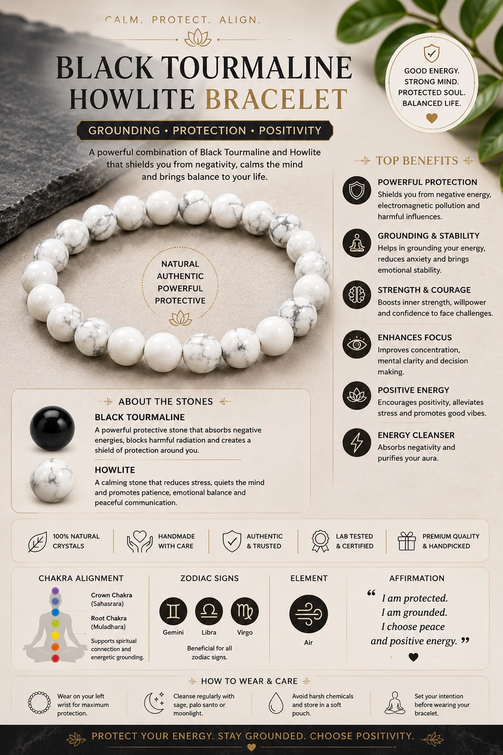 Howlite Crystal Bracelet