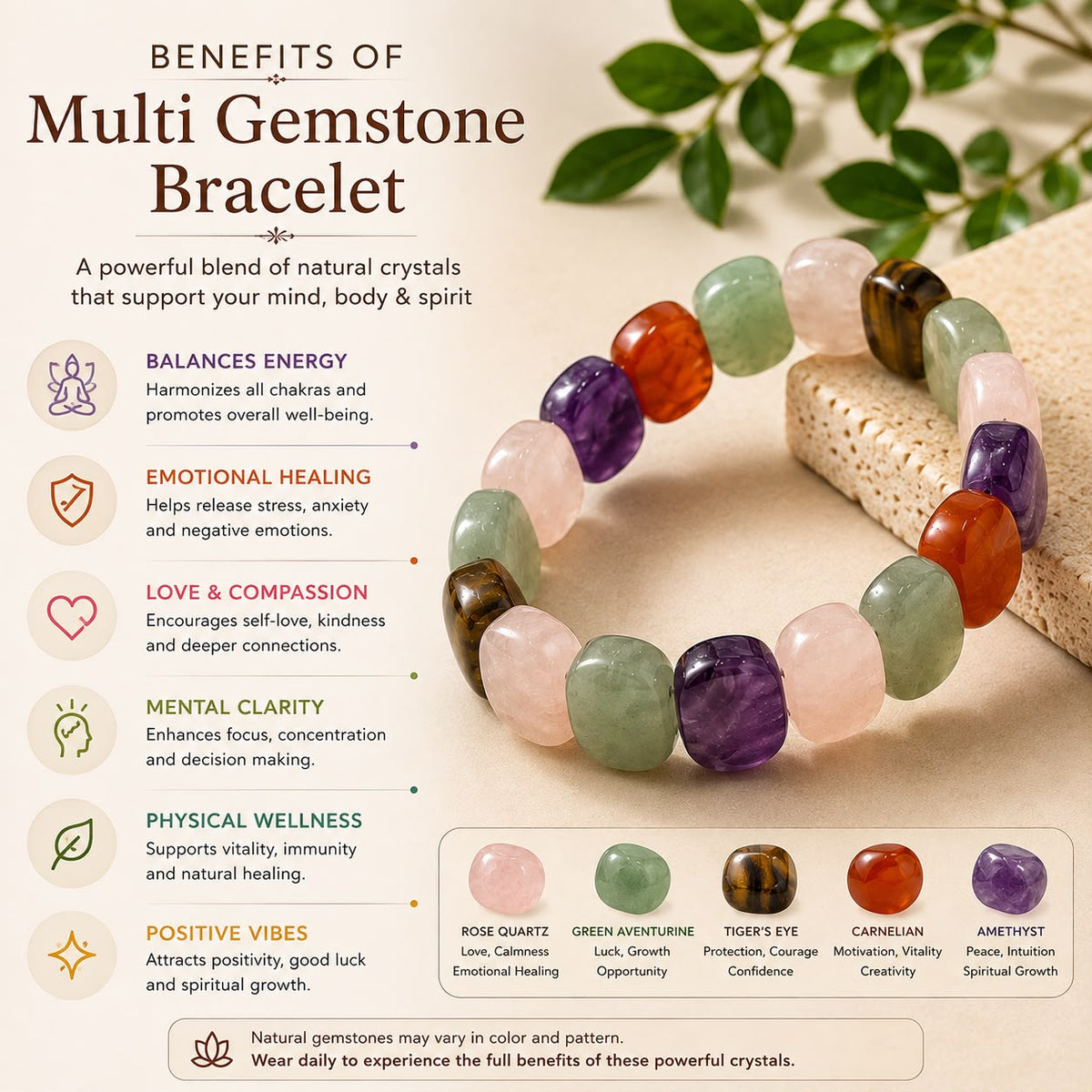 Multi Gemstone Harmony Collection Bracelet