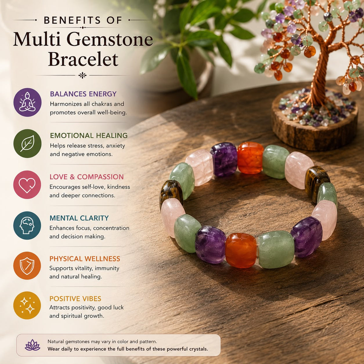 Multi Gemstone Harmony Collection Bracelet