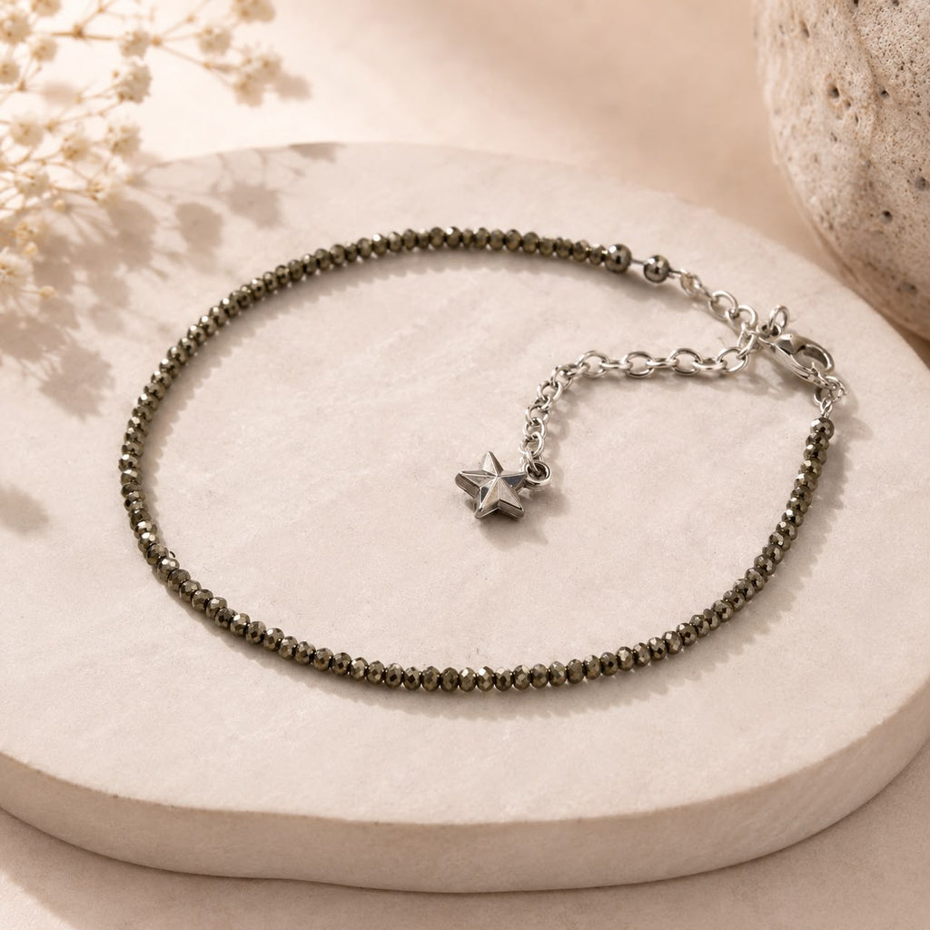 Pyrite Star Charm Anklet