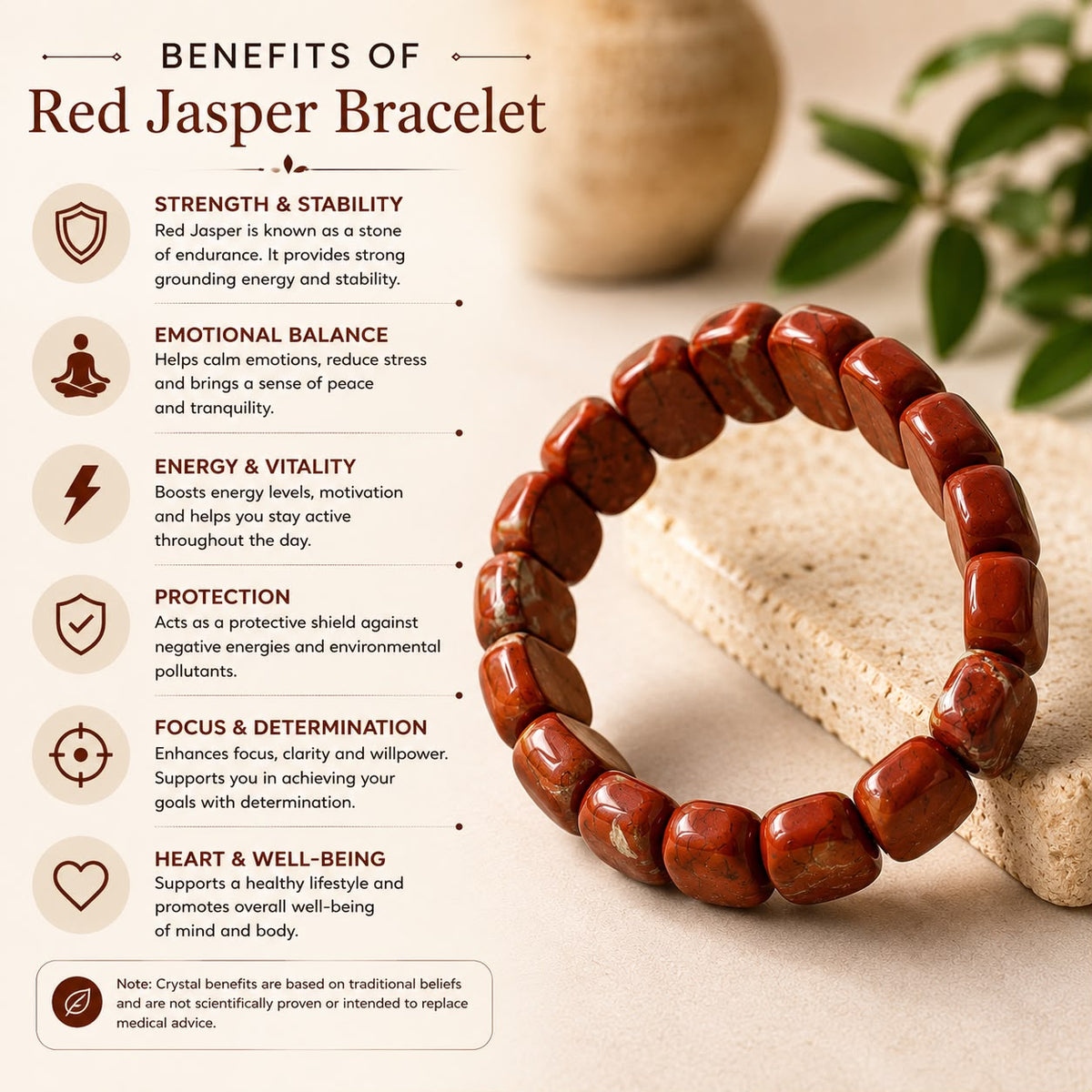 Red Jasper Crystal Bracelet