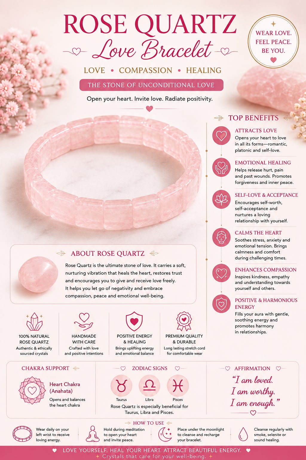 Rose Quartz Love Bracelet