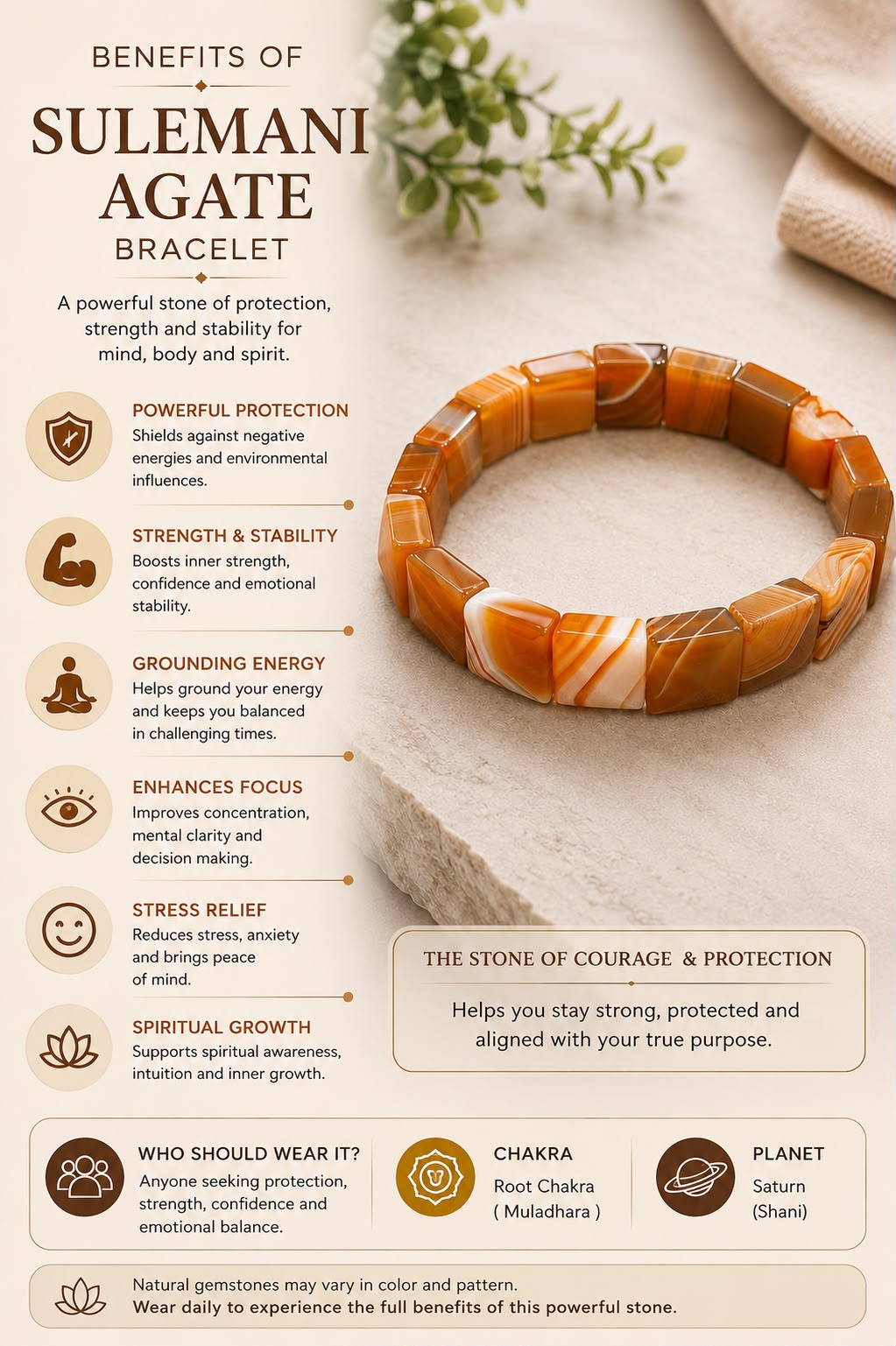 Sulemani Agate Crystal Bracelet