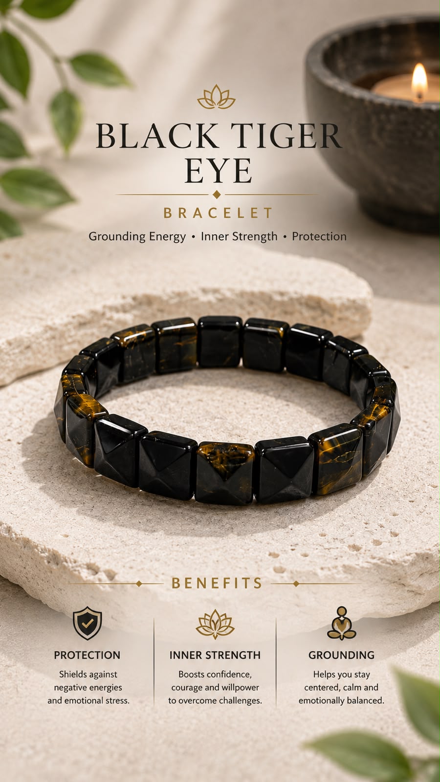 Black Tiger Eye Crystal Bracelet