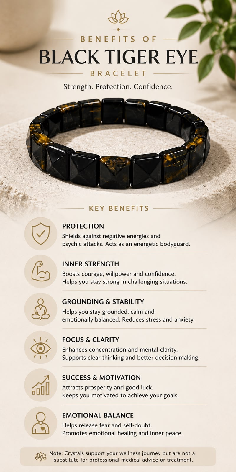 Black Tiger Eye Crystal Bracelet